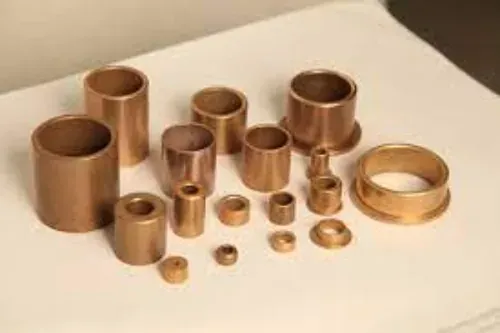 Boccole cilindriche e flangiate in bronzo sinterizzato, pressate da polvere